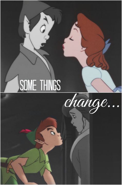 Peter X Wendy Fanart, Wendy And Peter Pan Fanart, Wendy X Peter Pan, Peter And Wendy Fanart, Disney Romance Movies, Wendy Darling Fanart, Peter X Wendy, Peter Pan And Wendy Fanart, Peter Pan X Wendy