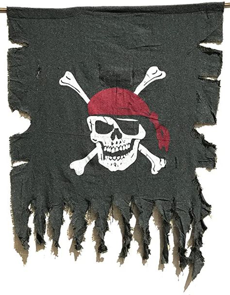 LANGXUN Large Size 3ft x 2.5ft Retro and Weathered Linen Pirate Flag for Halloween Decorations, Pirate Party, Kids Room Décor Company Picnic, Pirate Halloween Decorations, Pirate Banner, Jolly Roger Flag, Birthday Party Design, Pirate Theme Party, Pirate Halloween, Pirate Flag, Pirate Birthday Party