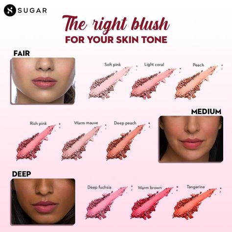 How To Choose Makeup Products, How To Know What Makeup Is Right For You, What Blush Color To Use, Blush Color For Skin Tone, Skin Care Luxury, Makeup Routine Guide, Blush Shades, Makeup Order, Makeup Brushes Guide