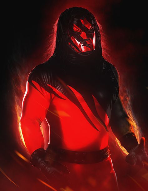 Wwe Kane Wallpaper, Kane Wwe Art, Wwe Fanart, Kane Wwf, Wwe Artwork, Wwf Poster, Wrestling Wallpapers, Wwe Kane, Wrestling Pics