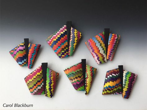 Sawtooth Patterned Pins | Polymer | Carol Blackburn | Flickr