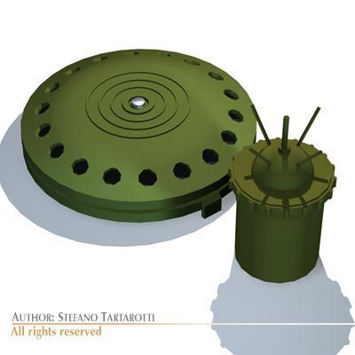 3D Model Land mines c4d, obj, 3ds, fbx, ma, lwo 18786 Augmented Reality, Free Land, Land Mine