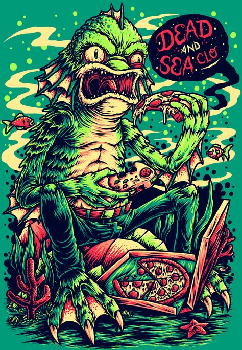 Creature of the Black Lagoon on Behance Creature Of The Black Lagoon, The Black Lagoon, Toy Art, Black Lagoon, Wow Art, Dope Art, Trippy Art, Arte Horror, Monster Art