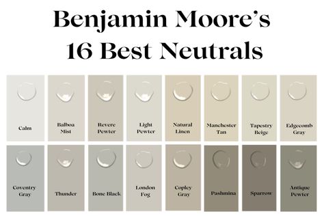 Benjamin Moore's Best Neutral Paint Colors - Fresh Abodes Interior Re-Design Best Beige Whole House Colors, Neutral Wall Color Benjamin Moore, Basement Neutral Paint Colors, Mud Color Paint, Revere Pewter Vs Natural Cream, Tan Paint Colors Benjamin Moore, Behr Neutral Paint Colors Bedroom, Manchester Tan Benjamin Moore Cabinets, Manchester Tan Color Scheme