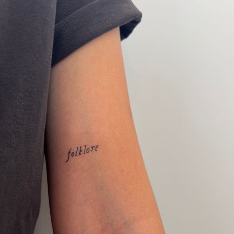 Taylor Swift Simple Tattoo Ideas, Minimalistic Tattoos Women, Taylor Swift Tattoo Minimal, Folklore Font Tattoo, Delicate Tattoo Taylor Swift, Folklore Inspired Tattoo, Tattoo Aesthetic Women, Cute Taylor Swift Tattoos, Little Women Tattoo Ideas