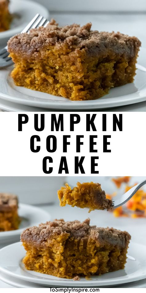 Pumpkin Coffee Cake 9x13, 1 Cup Of Pumpkin Recipes, Pumpkin Strudel Coffee Cake, Pumpkin Crumb Cake With Box Cake, Pumpkin Spice Crumb Cake, Pumpkin Spice Cake Recipes Boxed, Simple Coffee Cake, Strudel Topping, Pumpkin Coffee Cake