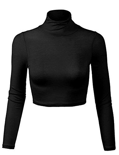 Kogmo Women's Lightweight Fitted Long Sleeve Turtleneck C... Png Clothes, Turtle Neck Crop Top, Rebecca Ferguson, Fitted Long Sleeve, Fitted Turtleneck, Kleidung Diy, غرفة ملابس, Long Sleeve Turtleneck, Mode Streetwear