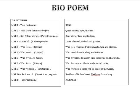 Picture Biopoem Template, Bio Poem Examples, Templates Friends, Bio Poem Template, Acrostic Poem Examples, I Am Poem Template, Haiku Examples, Bio Poem, Novel Study Project