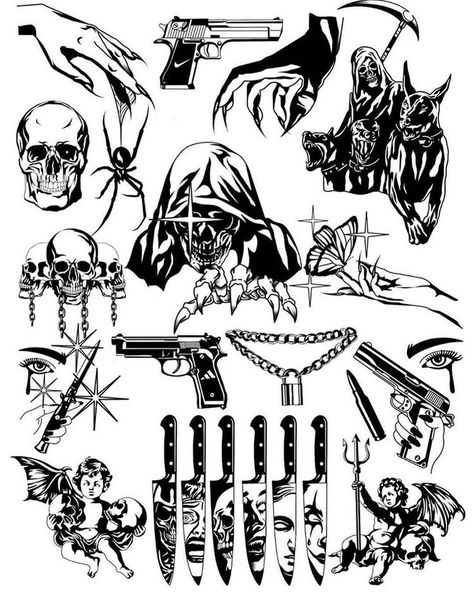 Dark Tattoos For Men, Black Flash Tattoos, Traditional Tattoo Black And White, Small Chest Tattoos, On Tattoo, Sharpie Tattoos, Clever Tattoos, Flash Tattoo Designs, Creepy Tattoos