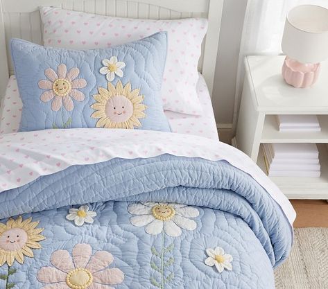 Kids Quilts | Pottery Barn Kids Kid Rooms, Quilts For Kids, Daisy Quilt, Linen Decor, Kids Comforter Sets, Kids Comforters, Kids Quilts, Furniture Bed, Quilted Sham