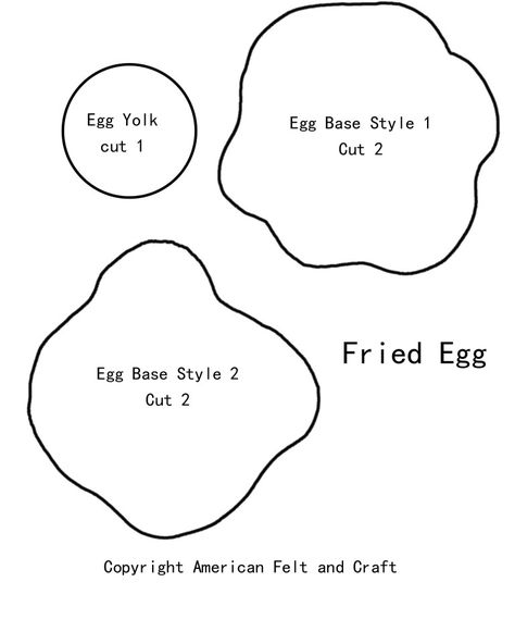 Sunny-Side Up Felt Egg Tutorial – ~American Felt & Craft ~ Blog Felt Food Templates, Felt Egg, Beginner Felting, Felt Toys Diy, Felt Templates, Felt Food Diy, Felt Food Patterns, Food Tutorials, Felt Play Food