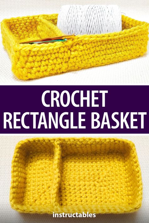 Amigurumi Patterns, Hippies, Crochet Kitchen Storage, Crochet Locker Organizer, Free Crochet Storage Patterns, Crochet Basket With Dividers, Free Crochet Rectangle Basket Patterns, Crochet Basket Organizer, Crochet Organizer Basket