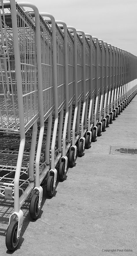 Shopping Trolley Continuim By Paul Gibbs Rhythm In Photography, Use Of Texture In Photography, Repetition Photography Ideas, Photography Leading Lines, Leading Lines In Photography, Leading Lines Photography Ideas, Use Of Value In Photography, Repitition Photography, Meticulous Photography