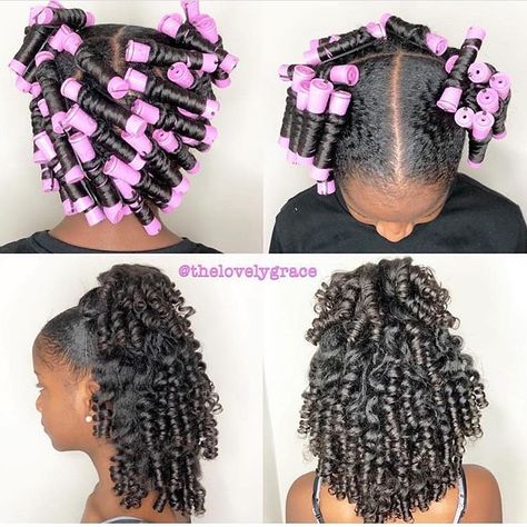 Transitioning Beauties on Instagram: “Permrod set 😍😍🤩👏🏾👏🏾 . . . . . I will repost the next 5 people transitioning doing a permrod set . . 1) send before and after picture  2)…” Set Hairstyles, Hairstyles On Natural Hair, Cabello Afro Natural, Perm Rod Set, Lil Girl Hairstyles, Kids Hairstyles Girls, Curly Hair Photos, Pelo Afro, Girls Natural Hairstyles