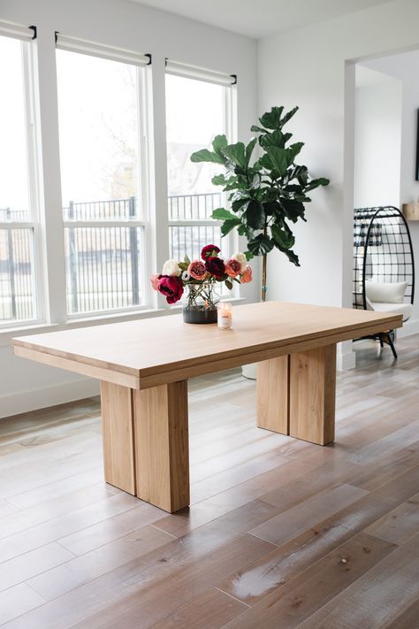 Dining Table Bench Seat And Chairs, Essen, Mcgee And Co Dining Table, Butcher Block Table Dining, Mcgee And Co Dining, Oval Wood Dining Table, 12 Seat Dining Table, Modern Extendable Dining Table, Fiddle Leaf Fig Plant