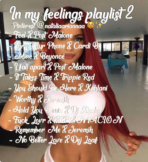 In My Feelings Playlist, Feelings Playlist, Rap Playlist, Playlist Ideas, Feeling Song, Song Recommendations, Song Suggestions, Baddie Tips, Trap Music