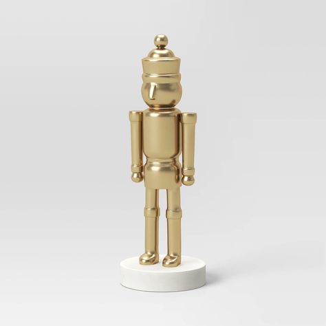 Nutcracker Gold - Threshold™ | Target Figurine, Large Nutcracker, Target Christmas, Target Gifts, Luxury Christmas, Mantel Shelf, Indoor Christmas Decorations, Indoor Christmas, Ceramic Christmas Trees