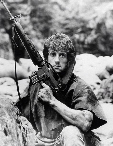 Rambo, Rocky, Sly Stallone, black and white,  b&w, Sylvester Stallone Movie Portraits, Sylvester Stallone Rambo, Rambo 3, Theater Posters, John Rambo, First Blood, Rocky Balboa, Actrices Hollywood, The Best Films
