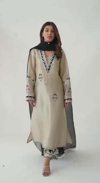 Function Dresses Pakistani, Function Dresses For Women, Suits For Women Pakistani, Organza Suits Indian, Pakistani Suits For Women, Punjabi Suit Simple, Latest Suit Design, Suit Neck Designs, Maharani Designer Boutique