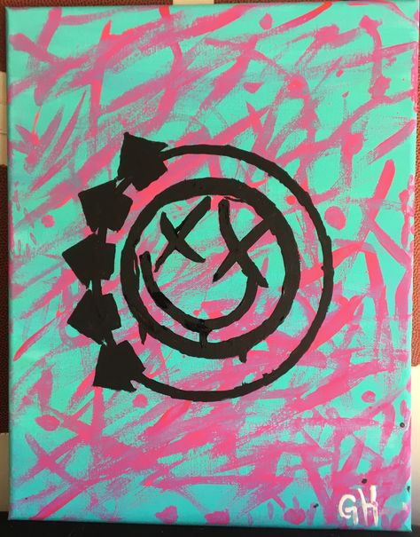 Punk Canvas Painting, Blink 182 Painting, Punk Painting, Punk 57, All The Small Things, Cute Canvas Paintings, Parking Spot, The Small Things, Easy Canvas Painting