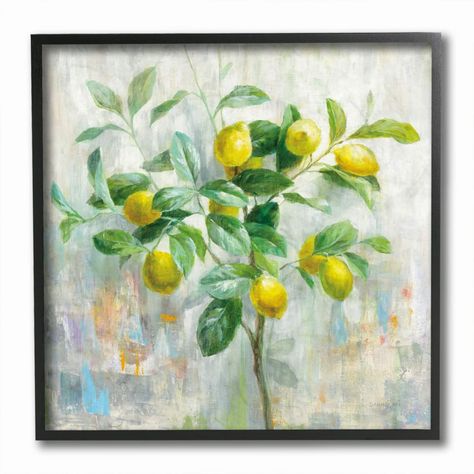 "Buy the Stupell Industries Abstract Lemon Tree Branch Fruit Multicolor Painting Black Framed Wall Art at Michaels. com. Our giclée prints are carefully mounted on a durable MDF backing, and then perfectly finished in a 1.5 inch thick woodgrain frame. Frame colors include black, gray farmhouse and white. Our giclée prints are carefully mounted on a durable MDF backing, and then perfectly finished in a 1.5 inch thick woodgrain frame. Frame colors include black, gray farmhouse and white. Details: Multicolor framed print 12\" x 12\" 1.5\" profile depth Wood Ready to hang For indoor use | Stupell Industries Abstract Lemon Tree Branch Fruit Multicolor Painting Black Framed Wall Art | 12\" x 12\" | Michaels®" Lemon Tree Branch, Multicolor Painting, Lemon Branch, Lemon Painting, Black Framed Wall Art, Fruit Painting, Paul Klee, Botanical Painting, Lemon Tree