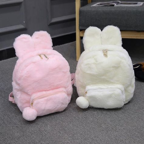 Material: made of polyester and plush Size: one size Color: Pink/White Size for reference: Size Width(cm)(inch) Height(cm)(inch) Strap(cm)(inch) One size 26.5/10.43 29/11.41 104/40.94 Shipping: Free Shipping Worldwide for order over 15$, 7-15 days delivery to US/UK/CA/AU/FR/DE/IT and most Asia Countries Girly Backpacks, Tas Gucci, Bunny Backpack, Cute School Bags, Tas Mini, Cute Mini Backpacks, Kawaii Bags, Mini Mochila, Fluffy Bunny