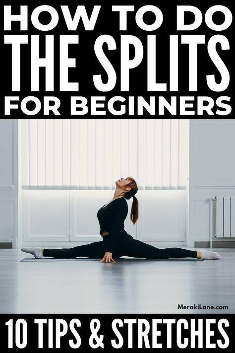 Stretches To Do The Splits, Splits Stretches For Beginners, 30 Day Splits Challenge, Yoga Poses For Upper Back, Middle Splits Stretches, Stretches For Beginners, Splits Challenge, Flexibility Tips, Daily Stretching Routine