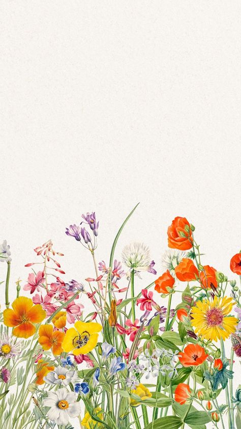 Colorful flower background, vintage botanical | Premium Photo Illustration - rawpixel Botanical Background Wallpapers, Colorful Flowers Background, Colorful Floral Background, Vintage Flowers Background Design, Illustration Flower Art, Flower Background Wallpapers Aesthetic, Flowers Drawing Background, Flower Background Drawing, Flowers Drawing Wallpaper