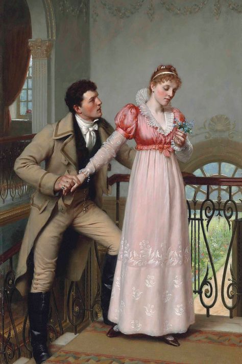 Regency Era Aesthetic, Edmund Leighton, Edmund Blair Leighton, Regency Aesthetic, Empire Silhouette, Regency Era Fashion, Regency Romance, Regency Dress, Regency Fashion