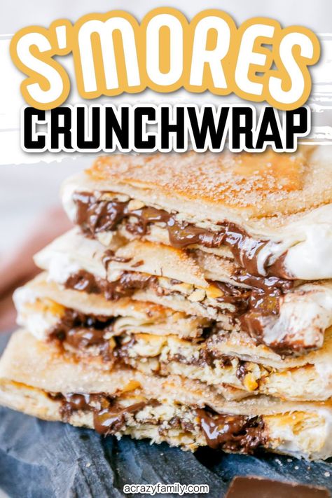 What could be better than a Crunchwrap Supreme? A S’mores Crunchwrap, of course! This delicious snack is perfect for a summer day. It’s easy to make and satisfies your sweet and salty cravings at the same time. S’mores Crunch Wraps, S’mores Crunchwrap, Smores Crunchwrap Recipe, Smore Crunch Wrap, Blackstone Desert Ideas, Blackstone Dessert Ideas, Smores Crunchwrap, Blackstone Dessert Recipes, Blackstone Desserts