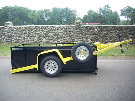 Drop bed Utility trailer Utility Trailer Ideas, Bug Out Trailer, Welding Trailer, Ice Fishing Shack, Trailer Ramps, Work Trailer, Diy Camper Trailer, Atv Trailers, Tricycle Bike