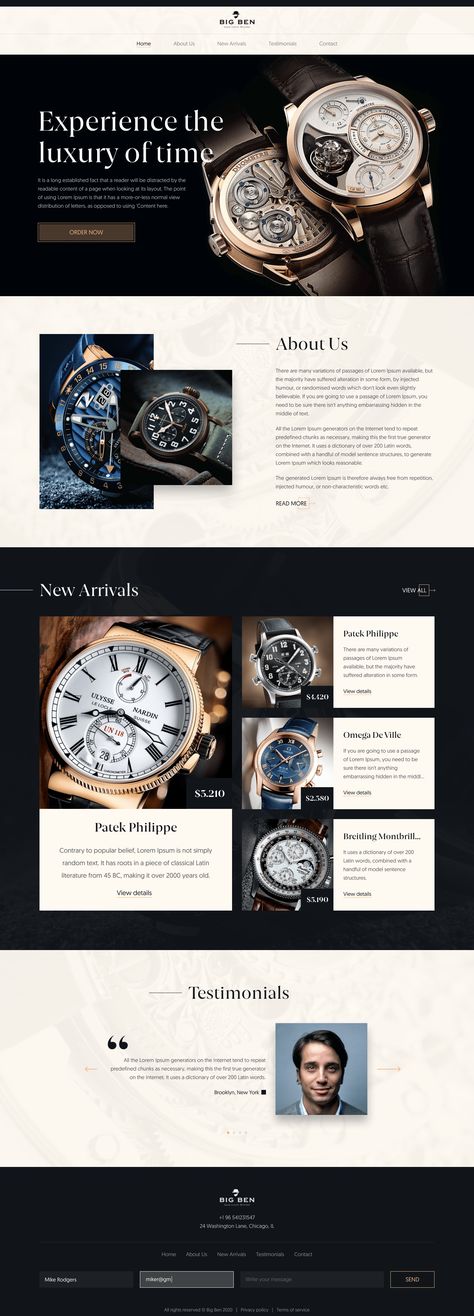 If you demand more from your watch, look no further. Experience the luxury of time and explore new designs with this top of the line watch collection. Luxury Watch Website Design, Watch Email Design, Watches Website Design, Watch Flyer Design, Luxury Email Design, Watch Website Design, Watch Banner Design, Watch Graphic Design, Luxury Web Design