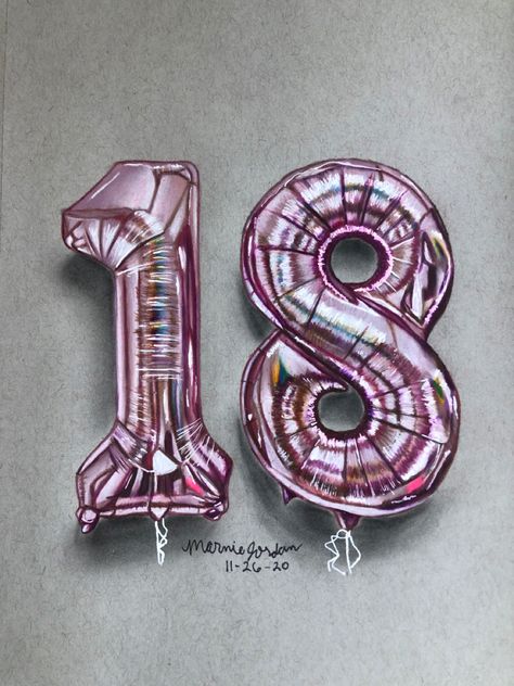 Balloon Drawing Realistic, Toned Paper Drawing, How To Draw Balloons, Balloon Drawing, Colored Pencil Artwork Ideas, Colored Pencil Portrait, Prismacolor Art, Realistic Pencil Drawings, Colored Pencil Artwork