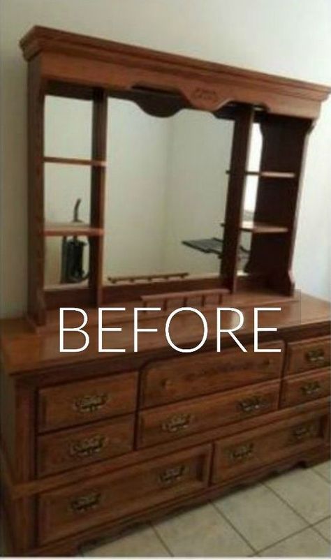 Painted Pattern Furniture, Dresser Redo Before And After, Bedroom Set Makeover Diy, Dressers In Living Room Ideas, Diy Old Dresser Ideas Projects, How To Paint Old Furniture, Bedroom Furniture Color Ideas, Painting Old Furniture Ideas, Shabby Chic Dresser Diy