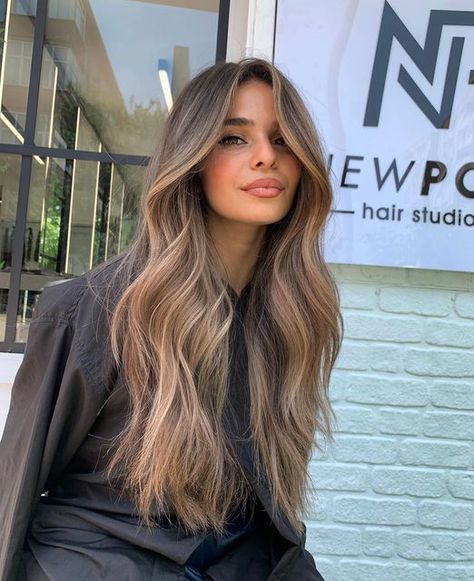 Hair Color Olive Skin Brown Eyes, Frosted Brown Hair, Brown On Brown Balayage, Half Balayage Brunettes, Golden Blonde Highlights On Brown Hair, Highlights Straight Hair, Warm Bronde Balayage, Ciara Hair, Light Brunette Hair