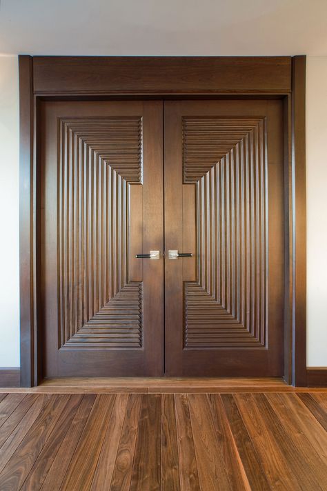 Pintu Interior, Wooden Double Doors, Custom Interior Doors, House Main Door, Modern Entrance Door, Solid Wood Interior Door, House Main Door Design, Double Doors Interior, Custom Wood Doors