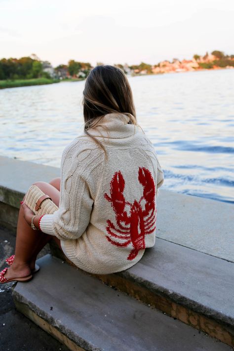 Lobster Outfit, Seashell Sweater, Lobster Crochet, Lobster Sweater, Night At The Beach, Lobster Bake, Portuguese Style, England Beach, Fisherman Style