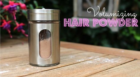 DIY Volumizing Hair Powder. All Natural! Diy Volume Powder, Diy Volumizing Powder, Diy Texture Powder For Hair, Diy Hair Volumizer, Hair Powder For Volume, Homemade Hair Volumizer, Hair Volume Powder, Diy Curls, Volumizing Hair