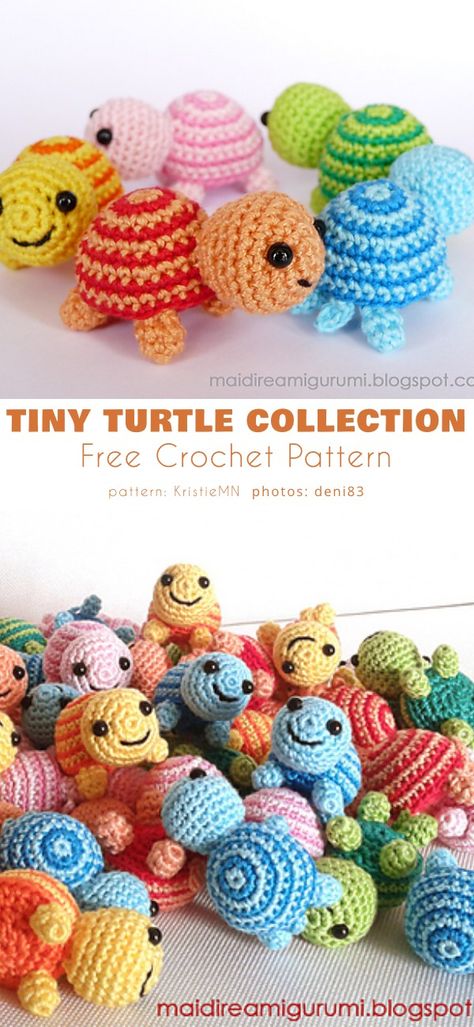 Crochet Turtle Pattern, Amigurumi Minta, Crochet Patron, Pola Amigurumi, Crochet Turtle, Turtle Pattern, Crochet Animals Free Patterns, Beginner Crochet Projects, Crochet Amigurumi Free Patterns