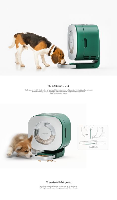 PRODOGT (Pet food Refrigerator) on Behance Dog Toy Box, Cat Traps, Dog Gadgets, Dog Football, Dog Toy Storage, Dog Hotel, Cat Feeder, Dog Feeder, Pet Feeder