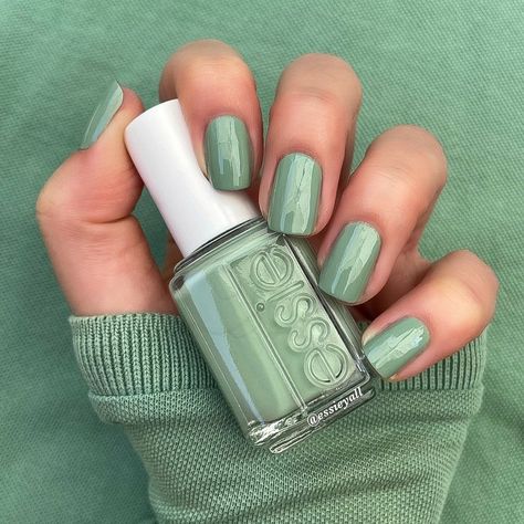 Rachel • essieyall on Instagram: “🔮New🔮 from the @essie Crystal Clear Intentions Collection is {Jade It Happen}. This is such a lovely soft green 😍😍 Two super smooth coats…” Seafoam Green Nail Polish, Winter Nail Colours, Green Toe Nails, Mint Green Nail Polish, Mint Nail Polish, Saint Patrick Nail, Jade Nails, Me Neither, St Patricks Day Nails