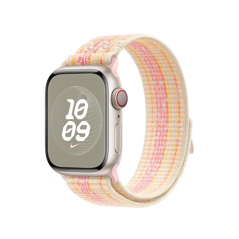 41mm Starlight/Pink Nike Sport Loop Cute Apple Watch Bands, Bracelet Apple Watch, Sport Nike, Preppy Jewelry, Apple Watch Accessories, Apple Watch Models, Pink Nike, Jewelry Accessories Ideas, 38mm Apple Watch Band