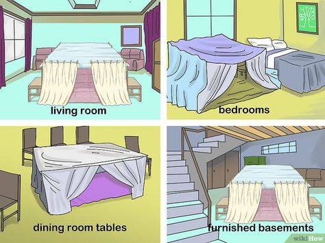 How to Make a Blanket Fort: 10 Steps (with Pictures) - wikiHow Diy Blanket Fort, Sleepover Fort, Pidżama Party, Sofa Fort, Indoor Forts, Diy Fort, Cool Forts, Sleepover Room, Make A Blanket