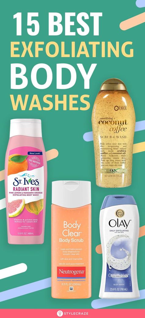 15 Best Exfoliating Body Washes: These body washes not only exfoliate the skin but also hydrate and condition without damaging or drying it off. So if you are looking for a mild and propitious body wash, here are the 15 best exfoliating body washes you can consider buying. #BodyWash #Beauty #BeautyHacks Best Body Soap For Dry Skin, Best Drugstore Body Wash, Body Wash Women, Best Brightening Body Wash, Best Body Exfoliator Products, Best Body Exfoliating Scrub, Shower Skin Care Body Wash, Best Shower Gel Body Wash, Best Body Wash For Sensitive Skin
