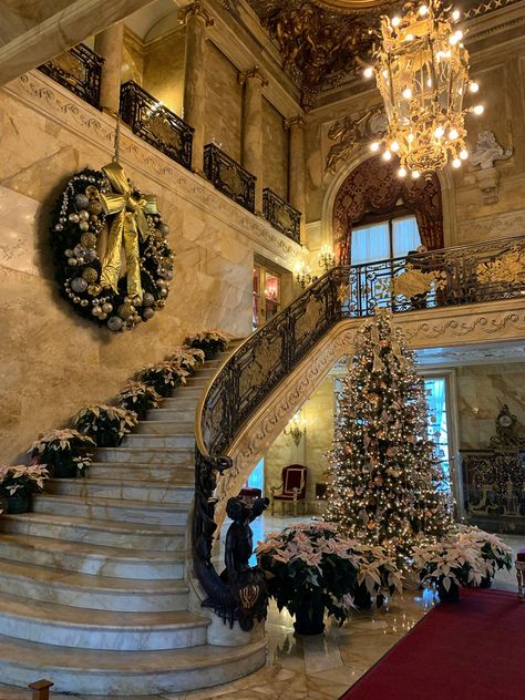 Le Rosey, Christmas Dreaming, Marble Staircase, Marble House, Desired Reality, Christmas Feeling, Christmas House, Cozy Christmas, Christmas Aesthetic