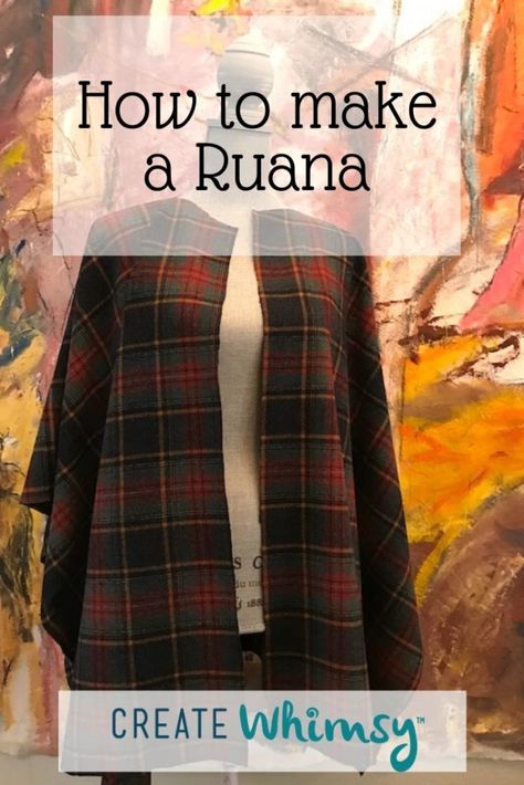 Ponchos, Couture, How To Make A Ruana Easy Diy, Ruana Cloak Pattern, How To Make A Shawl Out Of Fabric, Diy Poncho Pattern Sewing, Quilted Shawl Patterns Free, How To Make A Poncho, Sew Gifts