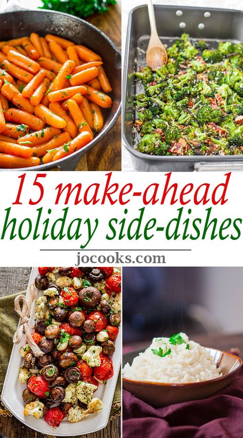 15 Make-Ahead Holiday Side Dishes - preparing side dishes shouldn't be stressful around the holidays! Savory Sides Dishes, Christmas Side Veggie Dishes, Christmas Lunch Main Courses, Crock Pot Side Dishes Christmas, Christmas Dinner Ideas Vegetables, Xmas Meals Christmas Dinners, Best Christmas Vegetable Side Dish, Armenian Side Dishes, Make Ahead Side Dishes For Christmas