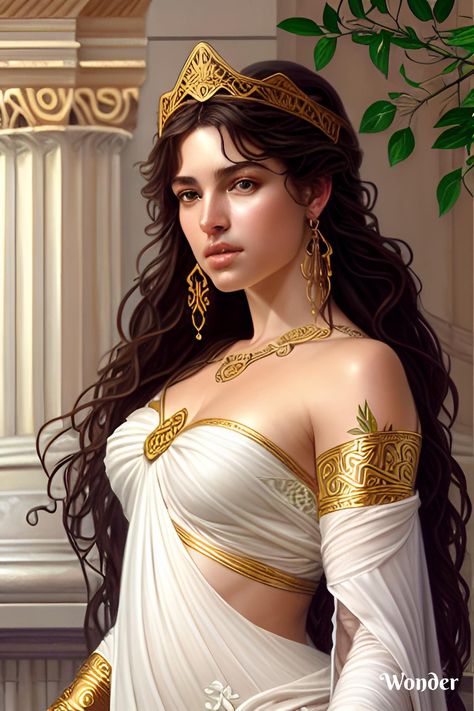 HARMONIA - The goddess of harmony and concord Celtic Mythology, Pandora Greek, Hera Goddess, Athena Greek Goddess, Greek Goddess Art, Oc Manga, Greek Myth, Oh My Goddess, Queen Anime