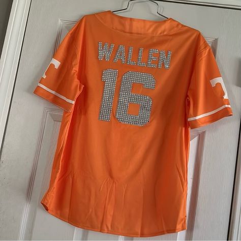 Custom Tennessee Vols Morgan Wallen Concert Jersey .. If Sold Out I Can Get More Made Within About A 2 Week Time Frame So Let Me Know If Certain Dates Needed By! The Blonde Model Has A Small On In This Photo For Reference/ Comparison Had Me By Halftime - Morgan Wallen “You Had A 16 Home Team Jersey On Singin' Every Word To The Fight Song Had Your Airplane Bottles From Your Purse Out Had A Country Mile Smile Every First Down Last Thing On My Mind Was The Football Watchin' You Girl Like It's Gonna Morgan Wallen Jersey Outfit, Morgan Wallen Outfits Concert, Morgan Wallen Birthday Party Decor, Morgan Wallen Halloween Costume, Morgan Wallen Country Concert Outfit, Morgan Wallen Stuff, Morgan Wallen Jersey, Morgan Wallen Outfits, Morgan Wallen Concert Outfit Ideas