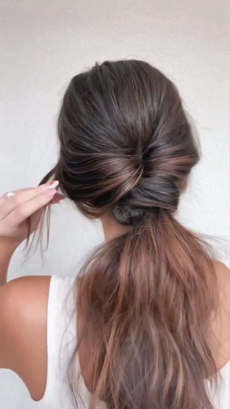 Spring style | A go-to spring style 🌸 @hairby.lacebell of @berkshire.salondayspa styled this fun, textured ponytail using @bumblepro Thickening Dryspun Texture Spray, a... | By Hairbrained Spring Fashion, Stacked Ponytail, Textured Ponytail, 2018 Hair, Texture Spray, Twist Ponytail, Texturizing Spray, Spring Style, Spray